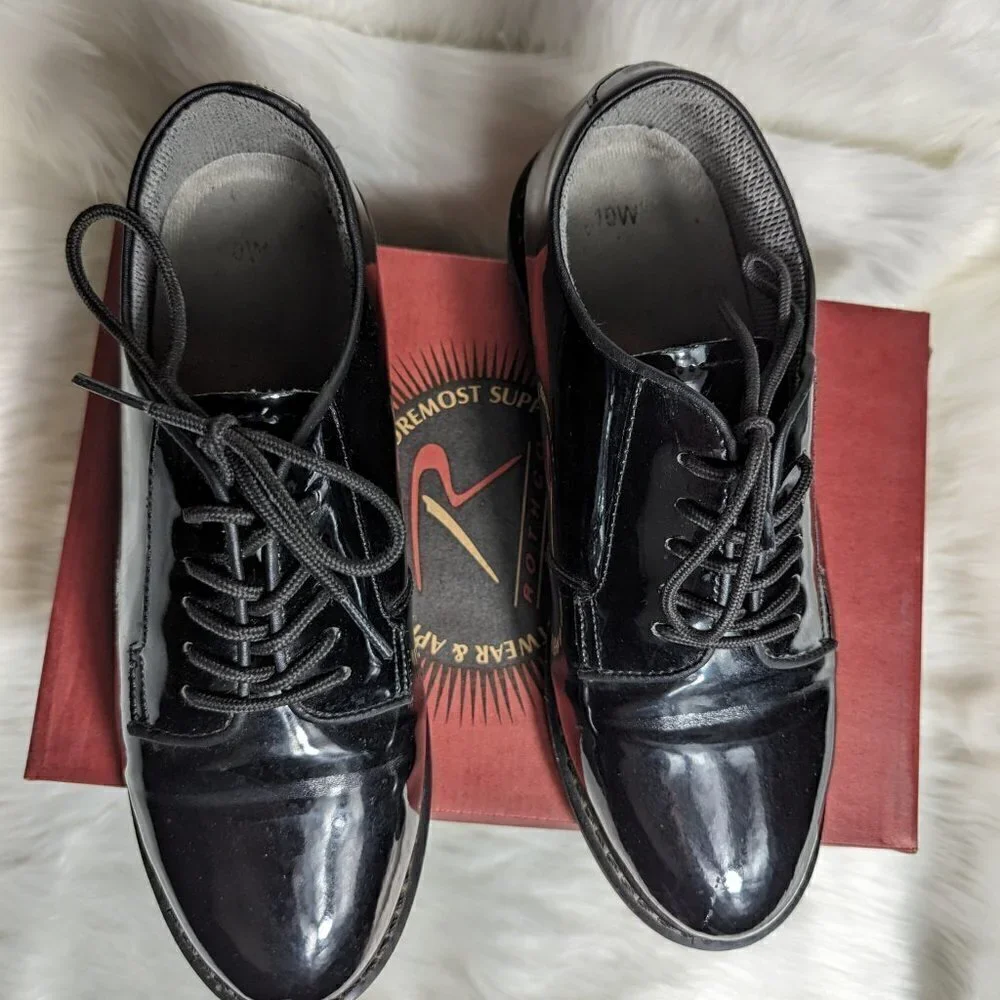 Rothco Black Hi-Gloss Lightweight Oxfords Men’s Size 10 W Black